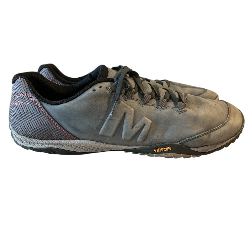 Merrell Parkway Emboss Lace Up Barefoot Vibram Sneakers in Castlerock Gray - 15 - Picture 3 of 10